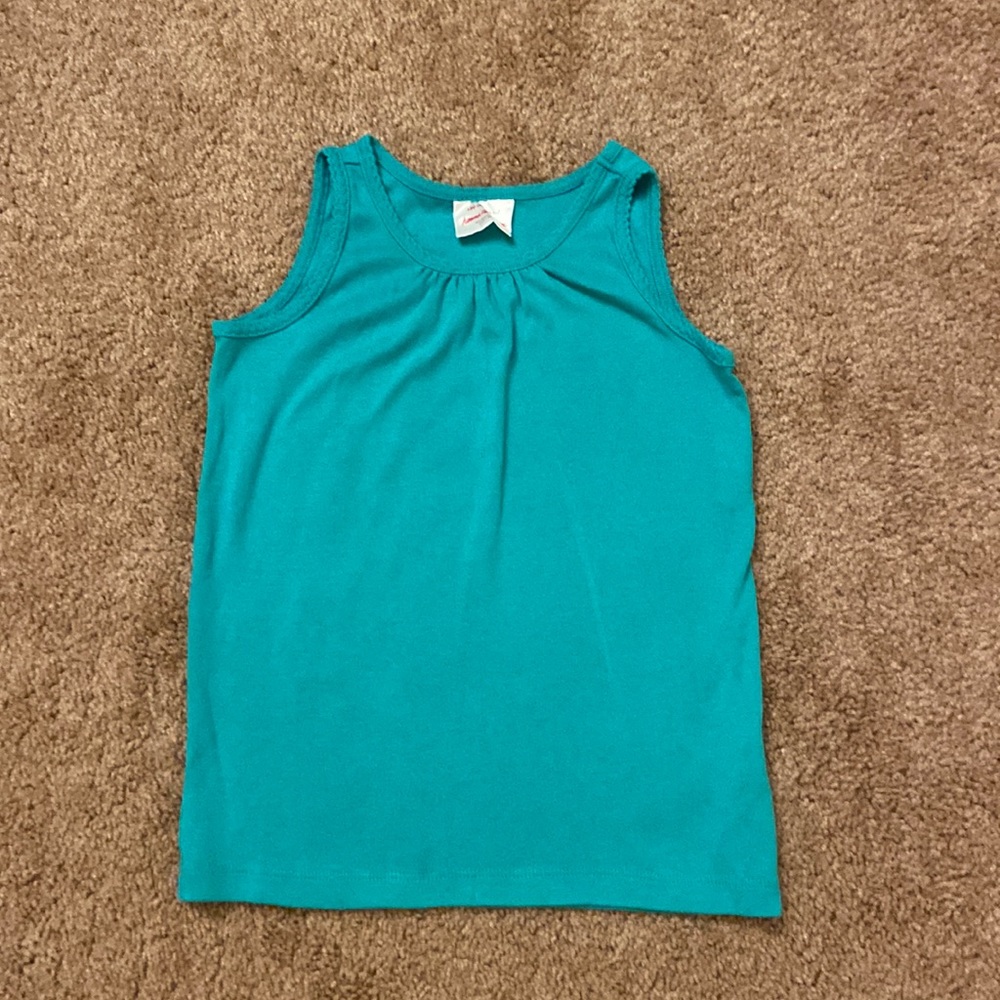 Hanna Andersson Girls Green Tank Top size 6-7